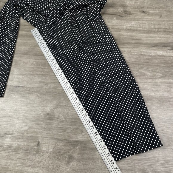 Vintage Oh Mamma Designs Womens Pants Size Medium Black With White Polka Dots - Picture 3 of 11